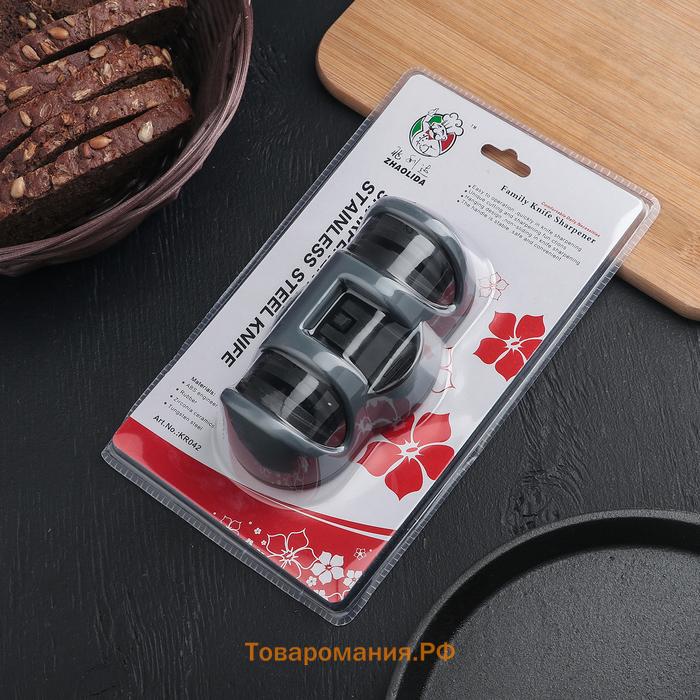Точилка для ножей  «Профи», 13×7×4.5 см, с полировкой, на присоске, красная