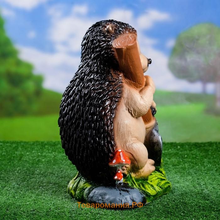 Садовая фигура из полистоуна «Ёж с лопатой», 31×22×22 см