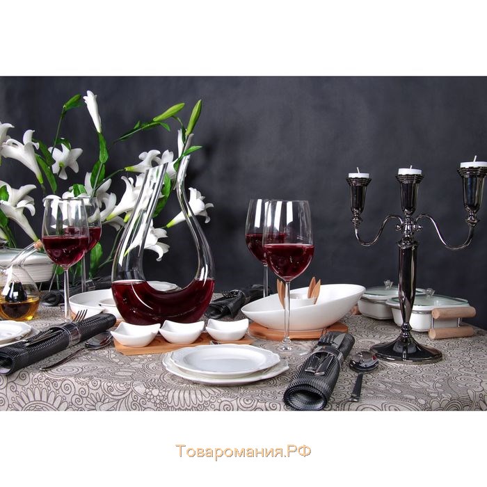 Набор салатников керамических на деревянной подставке «Эстет», 3 предмета: 60 мл, цвет белый