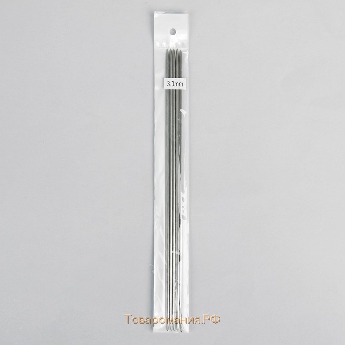 Спицы для вязания, чулочные, d = 3 мм, 24 см, 5 шт