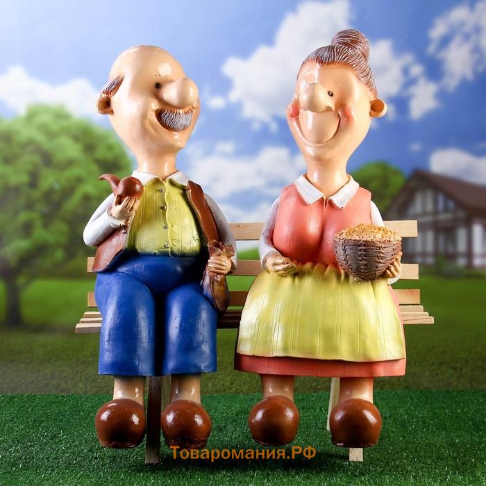 Садовая фигура из полистоуна «Бабка с дедкой», 54×48×22 см