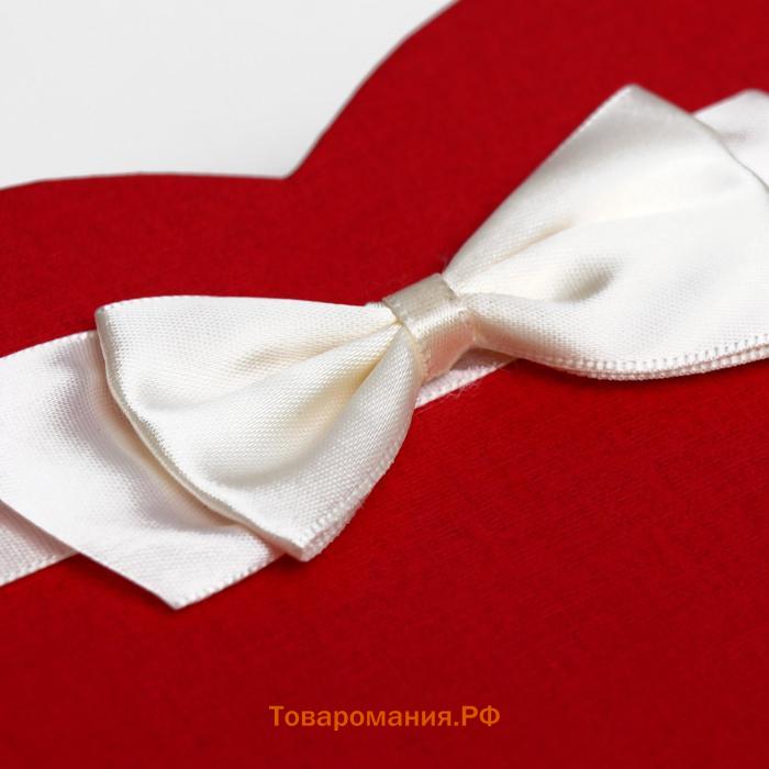 Набор подарочных коробок сердце 3 в 1, Белый - алый, 21×19×9 - 15.5×14×6 см
