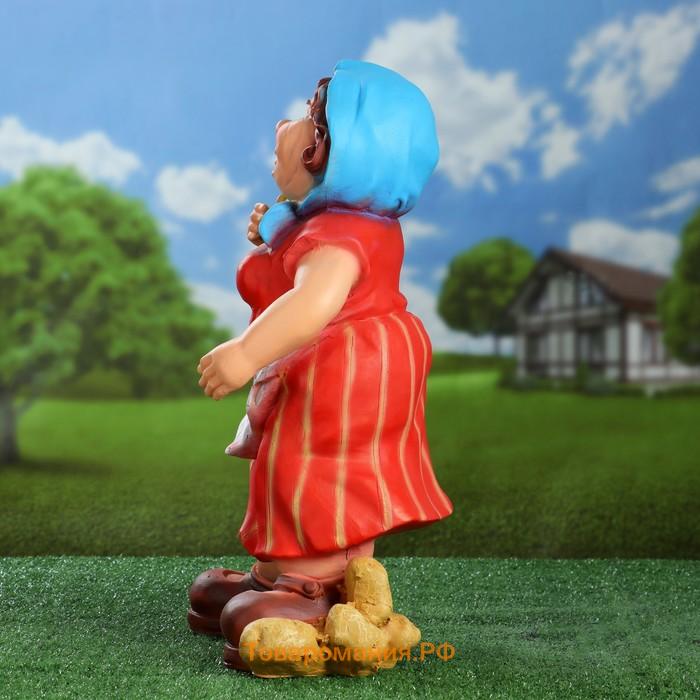 Садовая фигура из полистоуна «Дачница в платье», 55×25×30 см