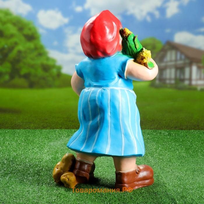 Садовая фигура из полистоуна «Дачница в платье», 55×25×30 см
