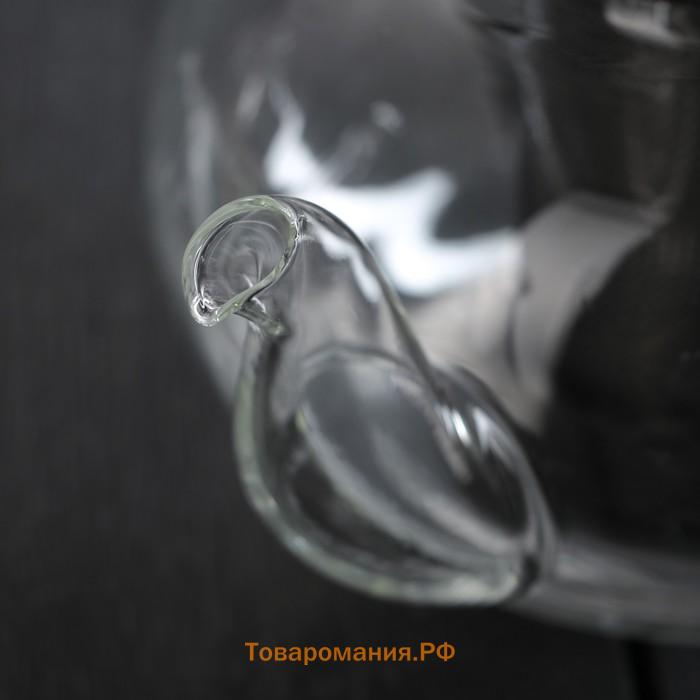 Чайник заварочный «Калиопа», 1 л, металлическое сито, стекло