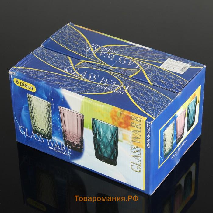 Набор стаканов Magistro «Круиз», 350 мл, 8×12.5 см, 6 шт., стекло, зелёный