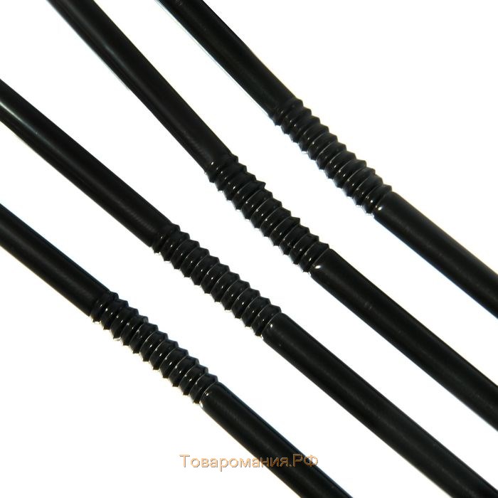 Трубочки одноразовые для коктейля, 0,5×21 см, 250 шт, с гофрой, цвет чёрный