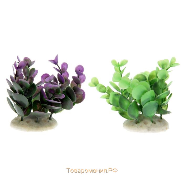 Растение искусственное аквариумное кустовое, 10 см, фиолетовое