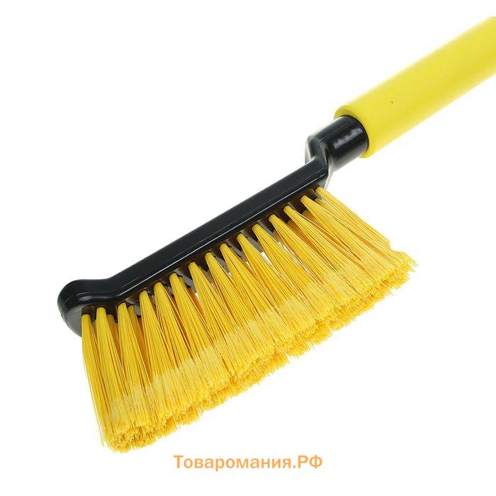 Щетка сметка, со скребком, Black&Blue, ВВ1004, мягкая ручка, 42 см, МИКС