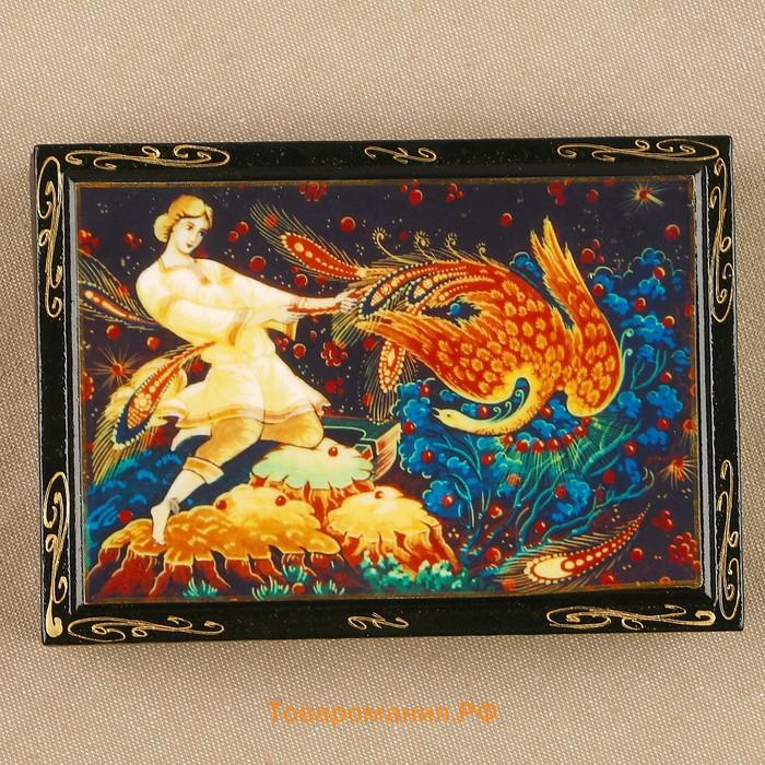 Шкатулка для украшений «Жар-Птица», 10×14 см, лаковая миниатюра