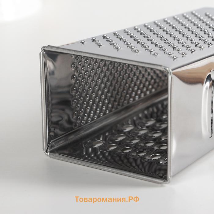 Тёрка четырёхгранная  «Металлик», 9×7×19 см, хромированная
