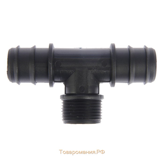 Тройник Т-образный, наружная резьба 5/4", для шлангов 5/4" (32 мм), пластик