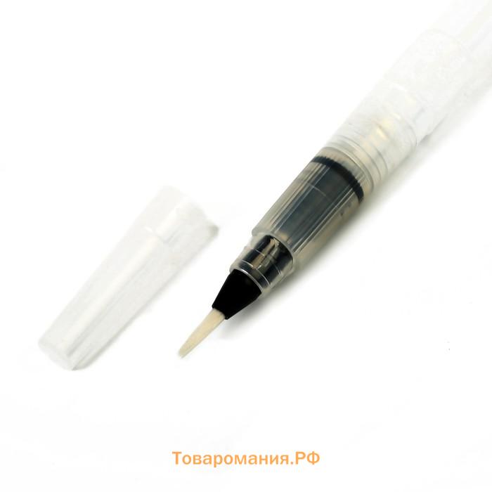 Кисть синтетика круглая №1 с резервуаром для воды, туши,чернил