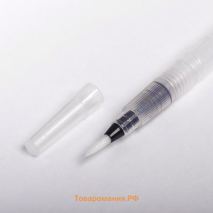 Кисть синтетика круглая №1 с резервуаром для воды, туши,чернил