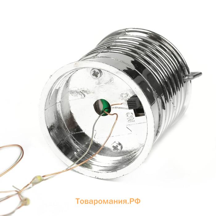 Садовый светильник на солнечной батарее «Лампочка жёлтая», 8×14×8 см, 5 LED, свечение белое