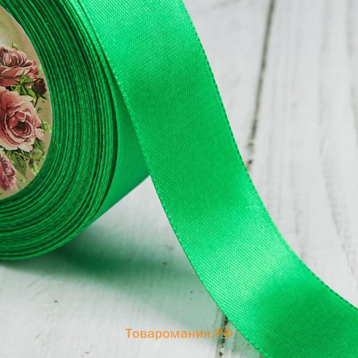 Лента атласная, 25 мм × 23 ± 1 м, цвет зелёный №19