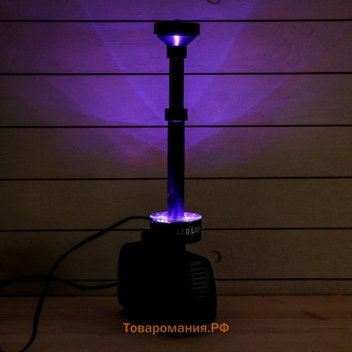 Фонтан садовый с подсветкой LED-10000FP, 100 Вт, h=6 м, 6500 л/ч, 30 LED-ламп, кабель 5 м