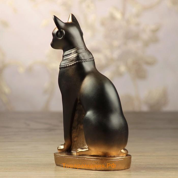 Фигурка гипс «Кошка египетская», бронза, 11×20×7 см