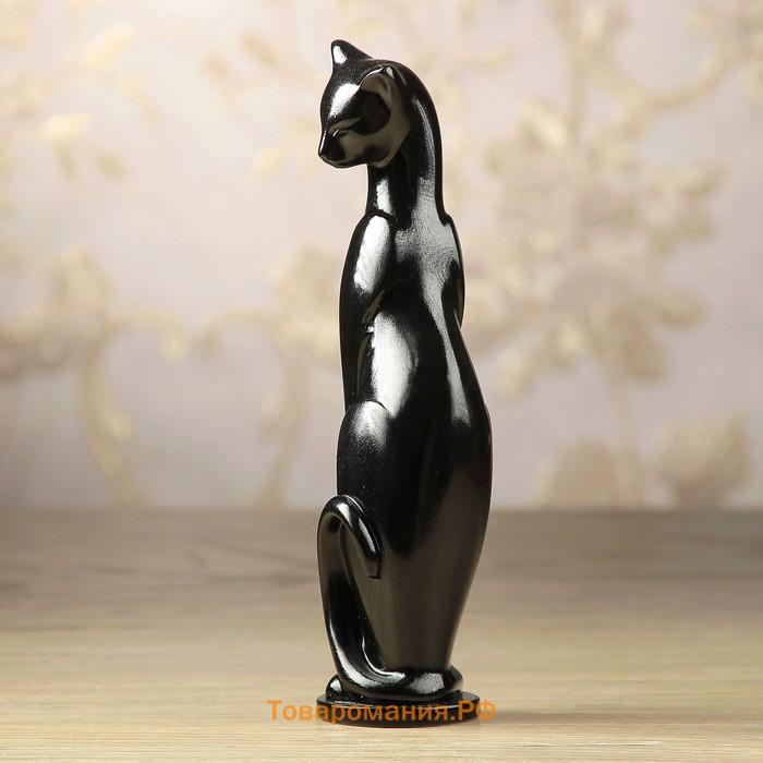Фигурка гипс «Кошка Грация», чёрная, 6×7×23 см