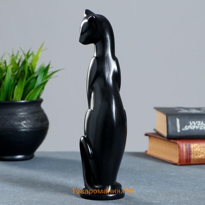 Фигурка гипс «Кошка Грация», чёрная, 6×7×23 см