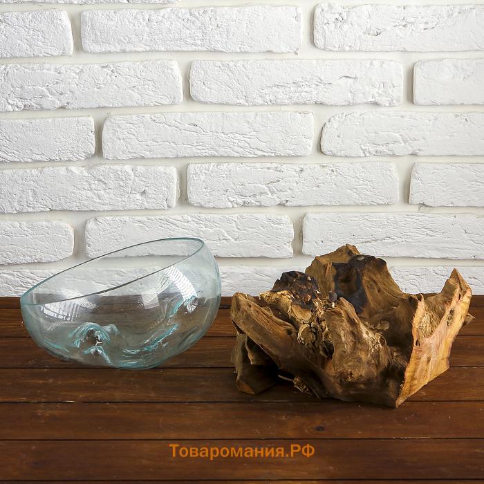 Ваза на дереве «Забота», 20×25×25 см, стекло, МИКС