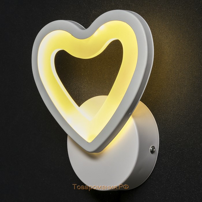 Бра "Сердечко" 13Вт LED 3000К белый 18х15,5х7,5 см