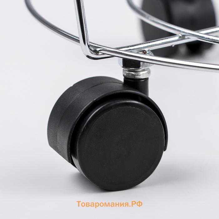 Подставка для цветов на колёсиках , 32×32×10 см, хром