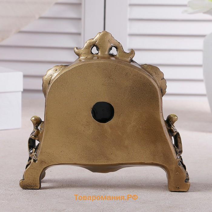 Часы настольные интерьерные каминные, 21×19 х 6.5 см, d=7 см, золото