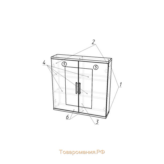 Шкаф навесной Тиффани, 200х800х800, Белый