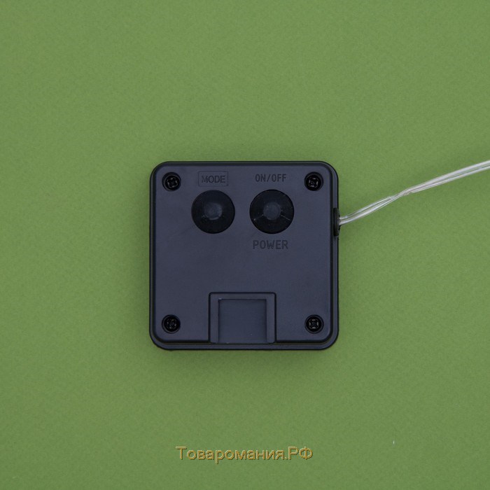 Гирлянда «Нить» 10 м роса, IP44, серебристая нить, 100 LED, свечение зелёное, 2 режима, солнечная батарея