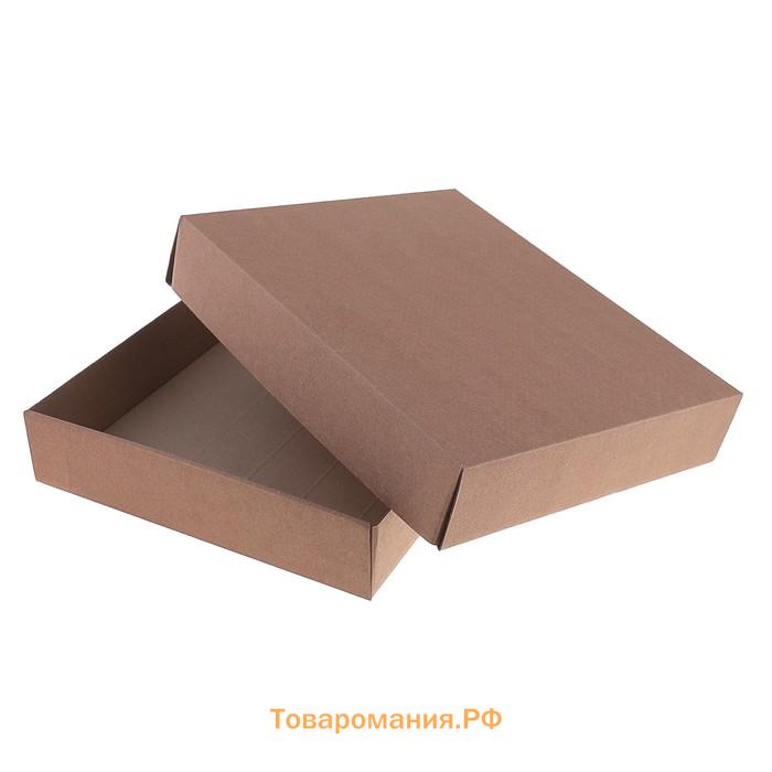 Коробка сборная без печати крышка-дно бурая без окна 37×32×7 см
