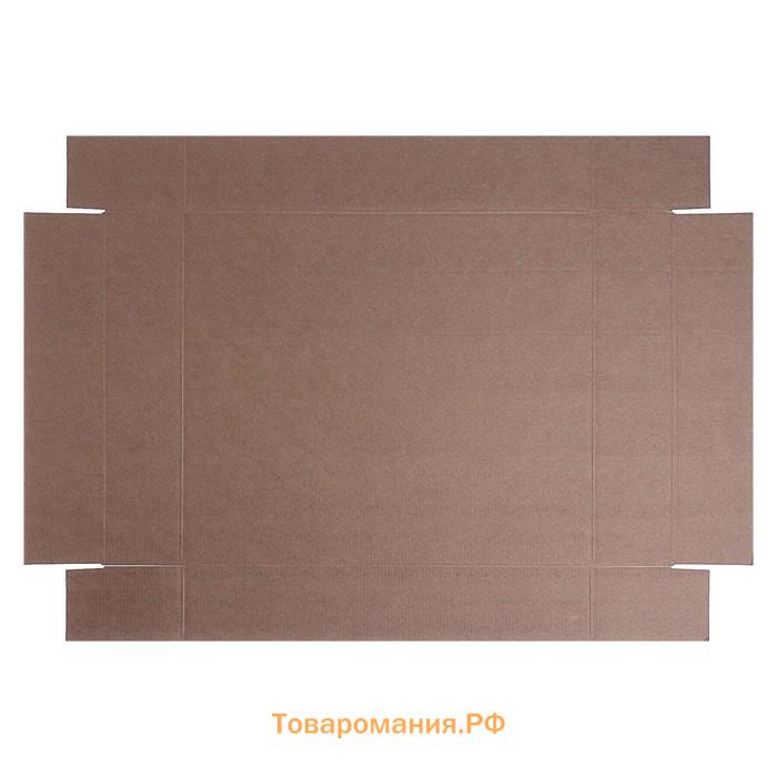 Коробка сборная без печати крышка-дно бурая без окна 37×32×7 см