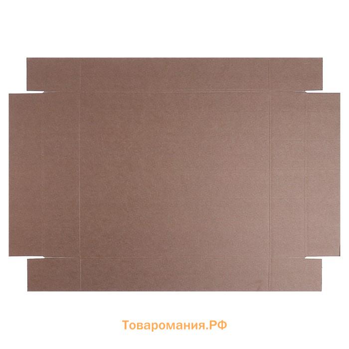 Коробка сборная без печати крышка-дно бурая без окна 37×32×7 см