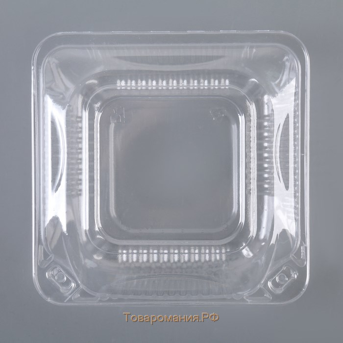 Контейнер одноразовый с неразъёмной крышкой ИП-9НАВ, 200 мл, 13×13×6 см, цвет прозрачный