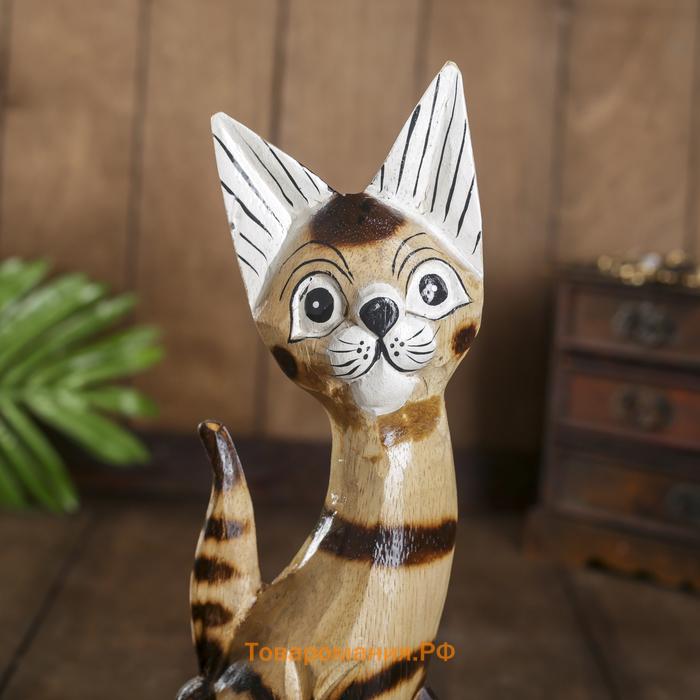 Сувенир дерево "Полосатая кошка" 4,5х9х30 см