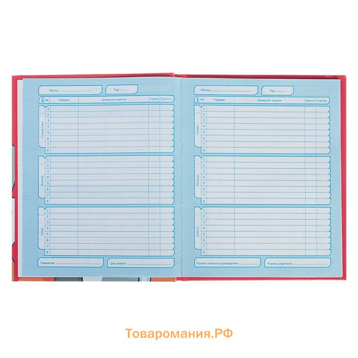 Дневник для 5-11 классов, "Котики", твердая обложка 7БЦ, глянцевая ламинация, 48 листов