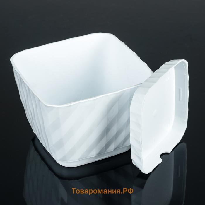 Горшок для цветов с поддоном «СибПолимер. Классика», 1 л, пластиковый, белый