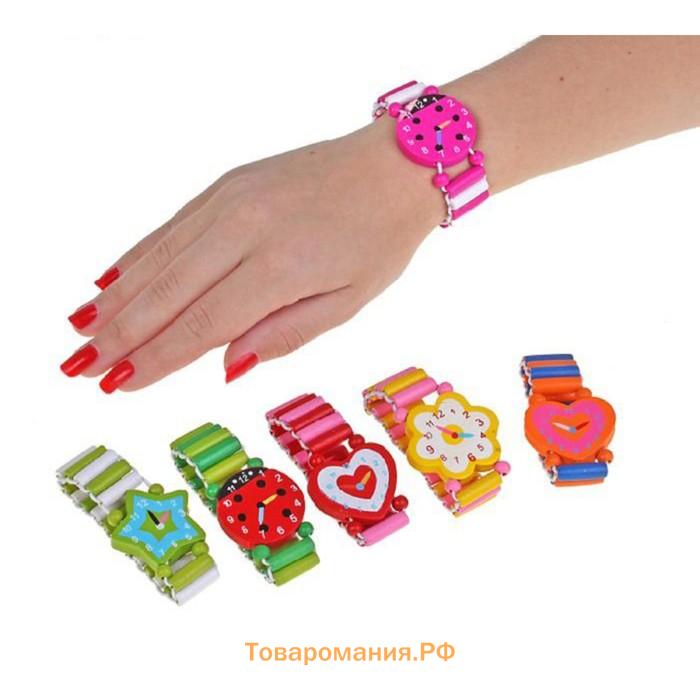 Часы детские, на резиночке с фигурным циферблатом, МИКС