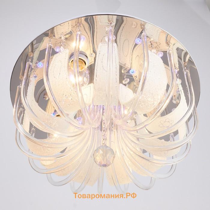 Люстра с ПДУ "Лиатрис" 4х40Вт E27+RGB хром 40х40х25 см BayerLux