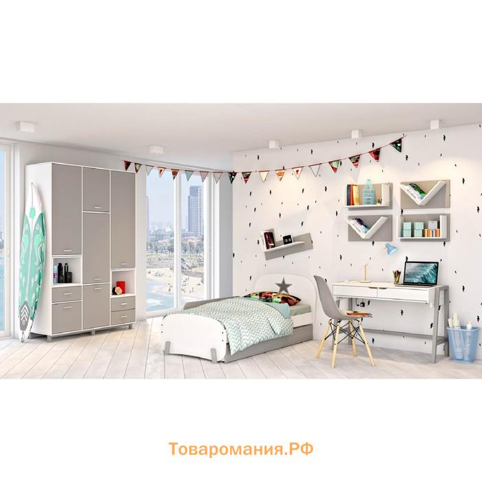 Полка Polini kids Mirum 5Y 800, цвет серый-розовый