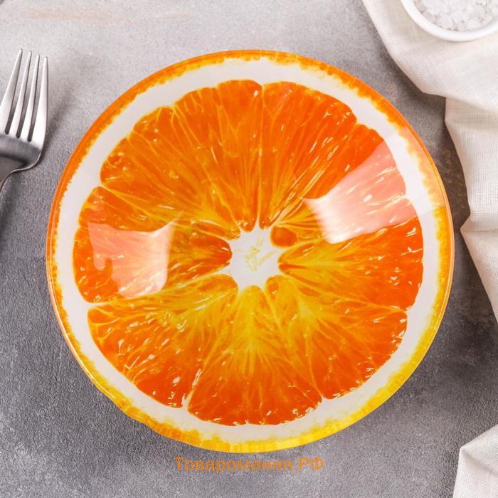 Салатник стеклянный «Сочный апельсин», 720 мл, 18,4×5 cм