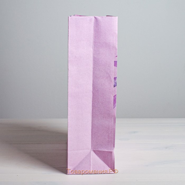 Пакет подарочный крафтовый вертикальный, упаковка, «Поздравляю», M 26 х 30 х 9 см