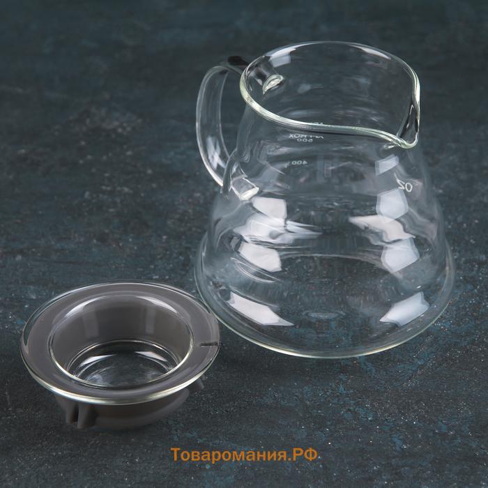 Чайник заварочный с крышкой «Бриз», 500 мл, стекло