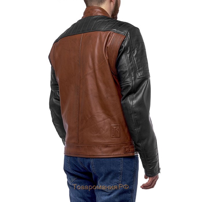 Куртка Bravo 7, кожа, коричневый, чёрный, XXXL