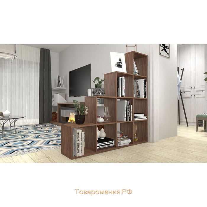 Стеллаж каскадный Polini Home Smart, 10 секций, цвет винтаж