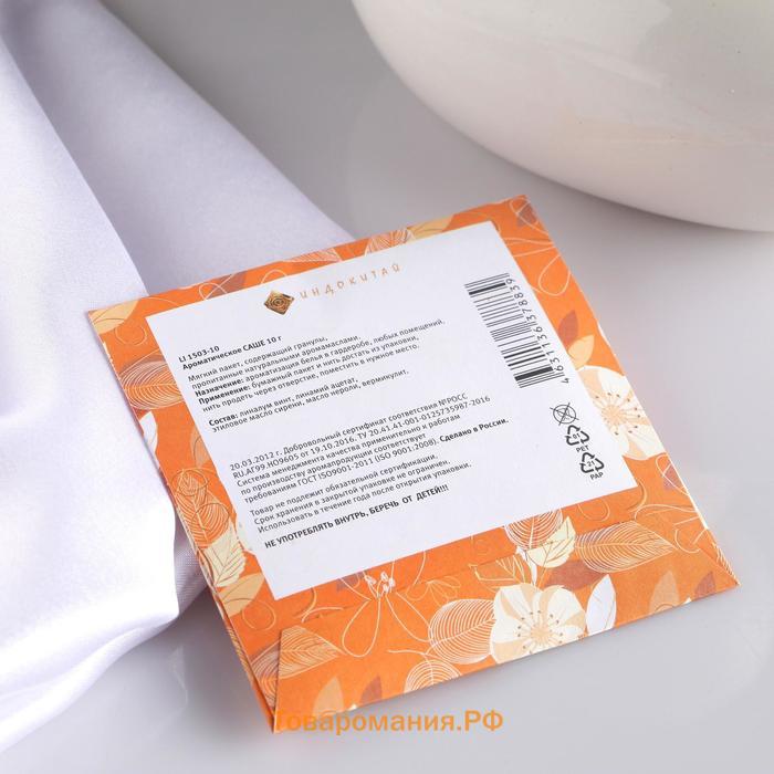 Саше ароматическое "Запахи удовольствия", ваниль-апельсин, вес 10 г, размер 10×10.5 см