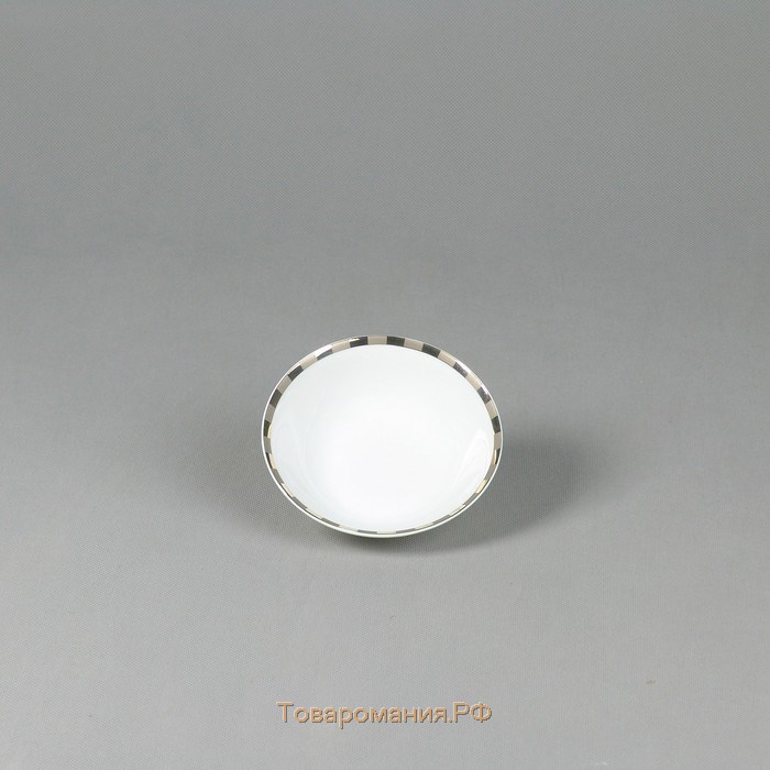 Салатник круглый Opal, декор «Платиновые пластинки», 13 см