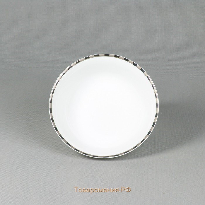 Салатник круглый Opal, декор «Платиновые пластинки», 23 см