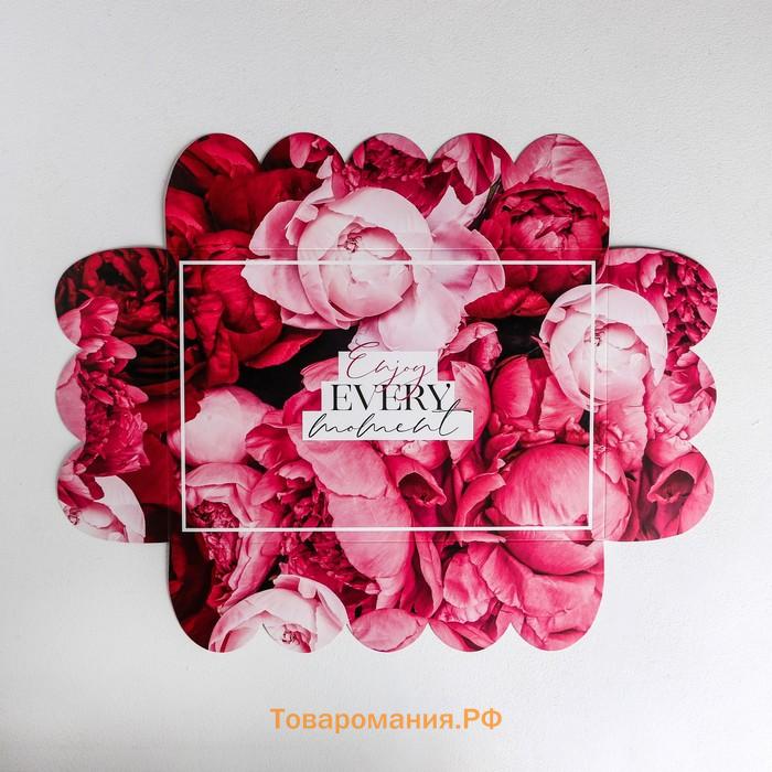 Коробка для печенья, кондитерская упаковка с пластиковой крышкой, Enjoy every moment, 20 х 30 х 8 см