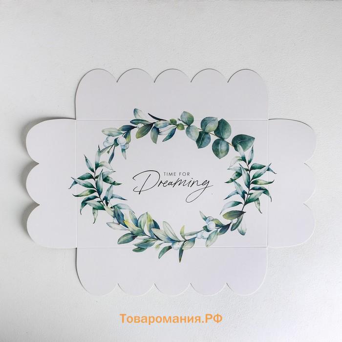 Коробка для печенья, кондитерская упаковка с пластиковой крышкой, «Крафт», 20 х 30 х 8 см